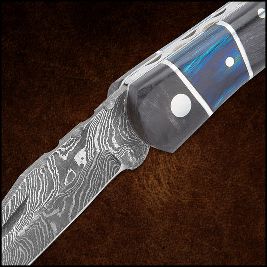 Timber Wolf Rainshadow Damascus Pocket Knife 2