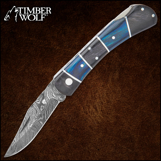 Timber Wolf Rainshadow Damascus Pocket Knife