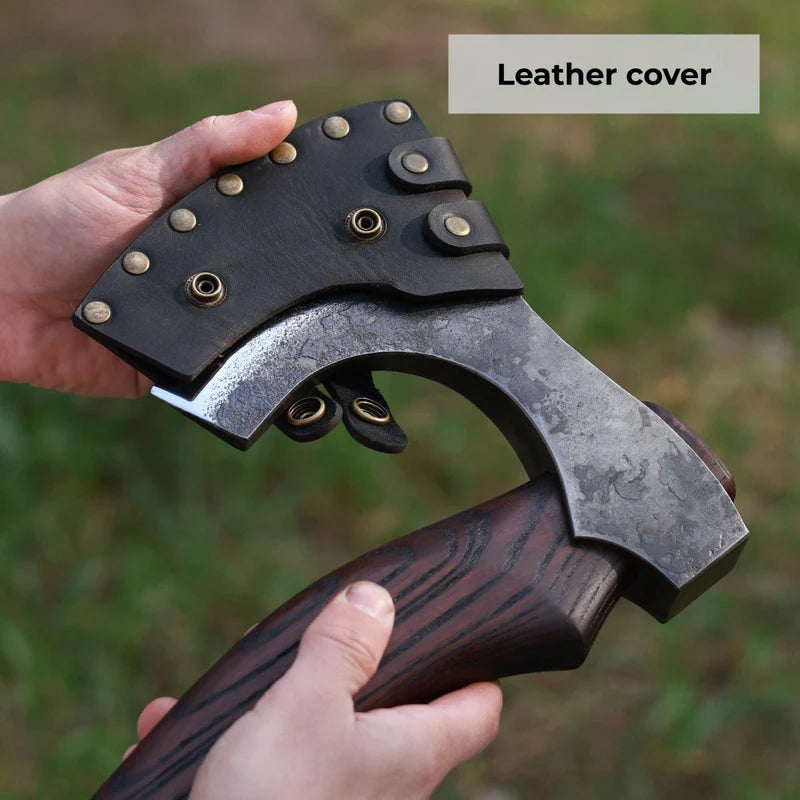 Viking Axe Svart Barbar – Hand-Forged with Carved Handle 5