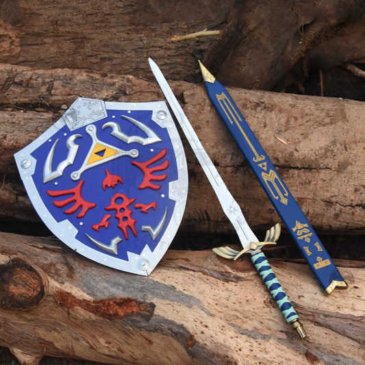 Pair of Link Master Shield And Ornate Prophecy Hero Sword