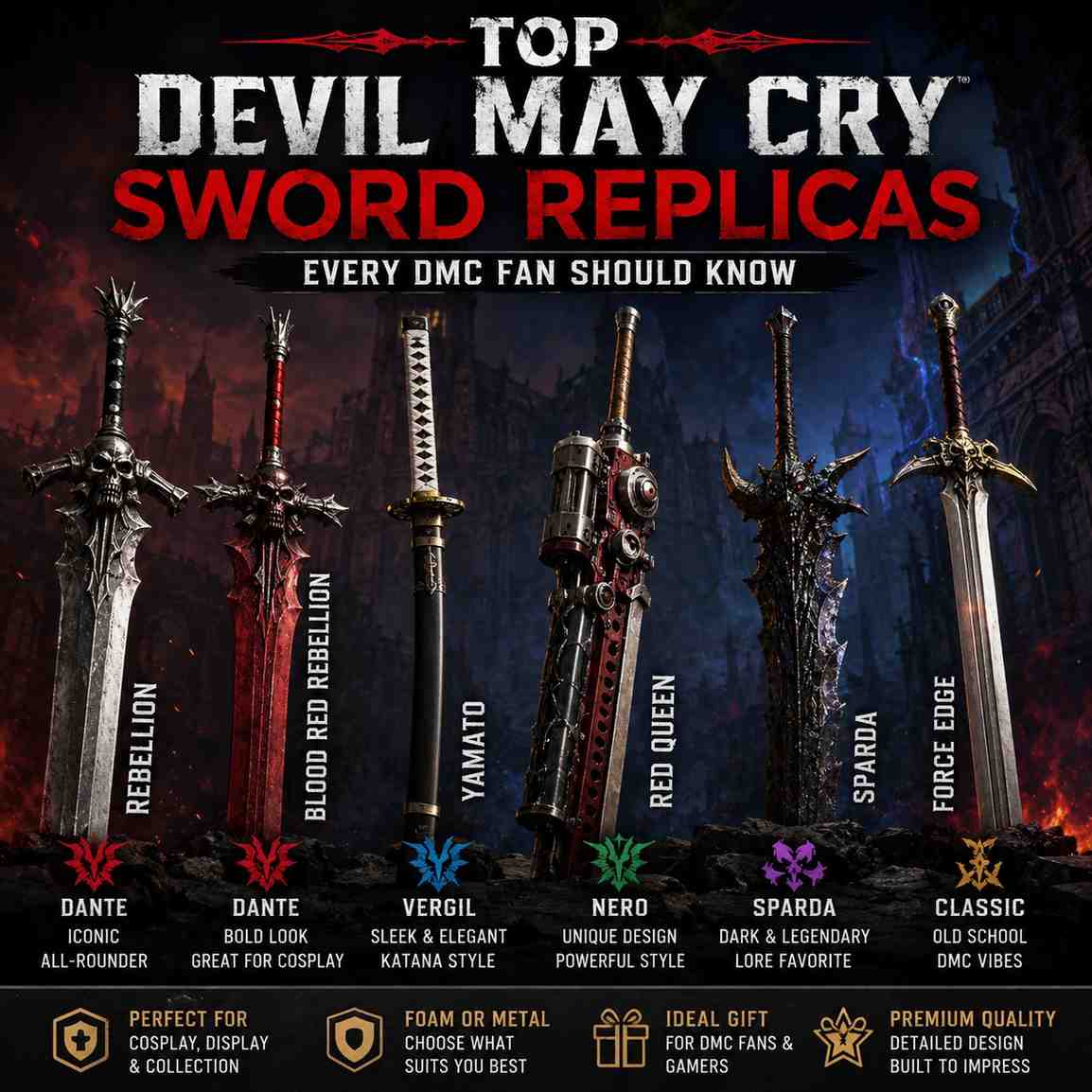 Top Devil May Cry Sword Replicas Every DMC Fan Should Know