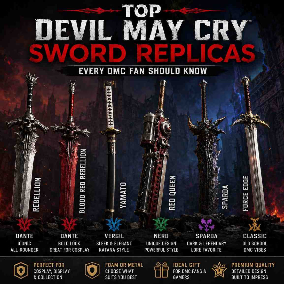 Top Devil May Cry Sword Replicas Every DMC Fan Should Know