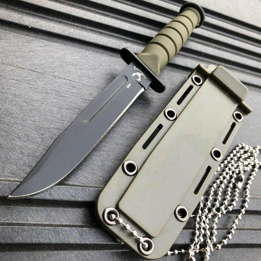 15cm Military Tactical Kabai Combat Fixed Blade Survival Neck Knife 