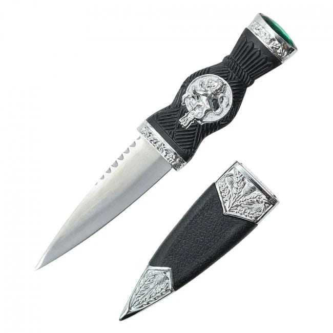 18.415cm Dirk with Scottish Thistle Handle & Green Gem