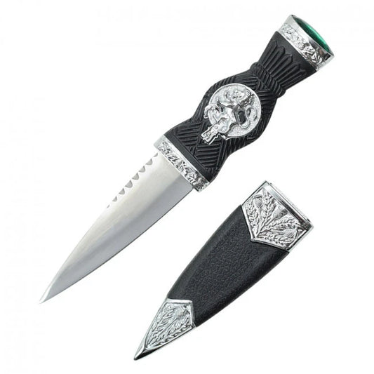 18.415cm Dirk with Scottish Thistle Handle & Green Gem