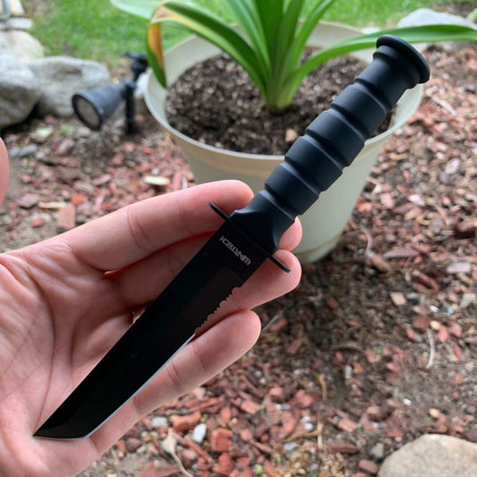 19.05cm Full Tang Black Tanto Tactical Knife with Nylon Sheath