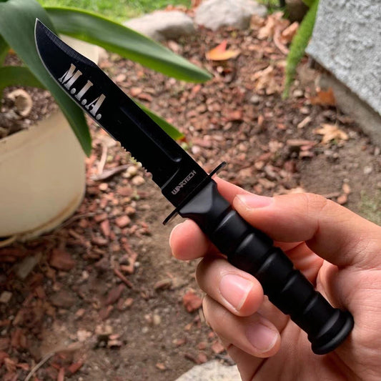 19.05cm Full Tang Black Tactical Knife with Nylon Sheath 