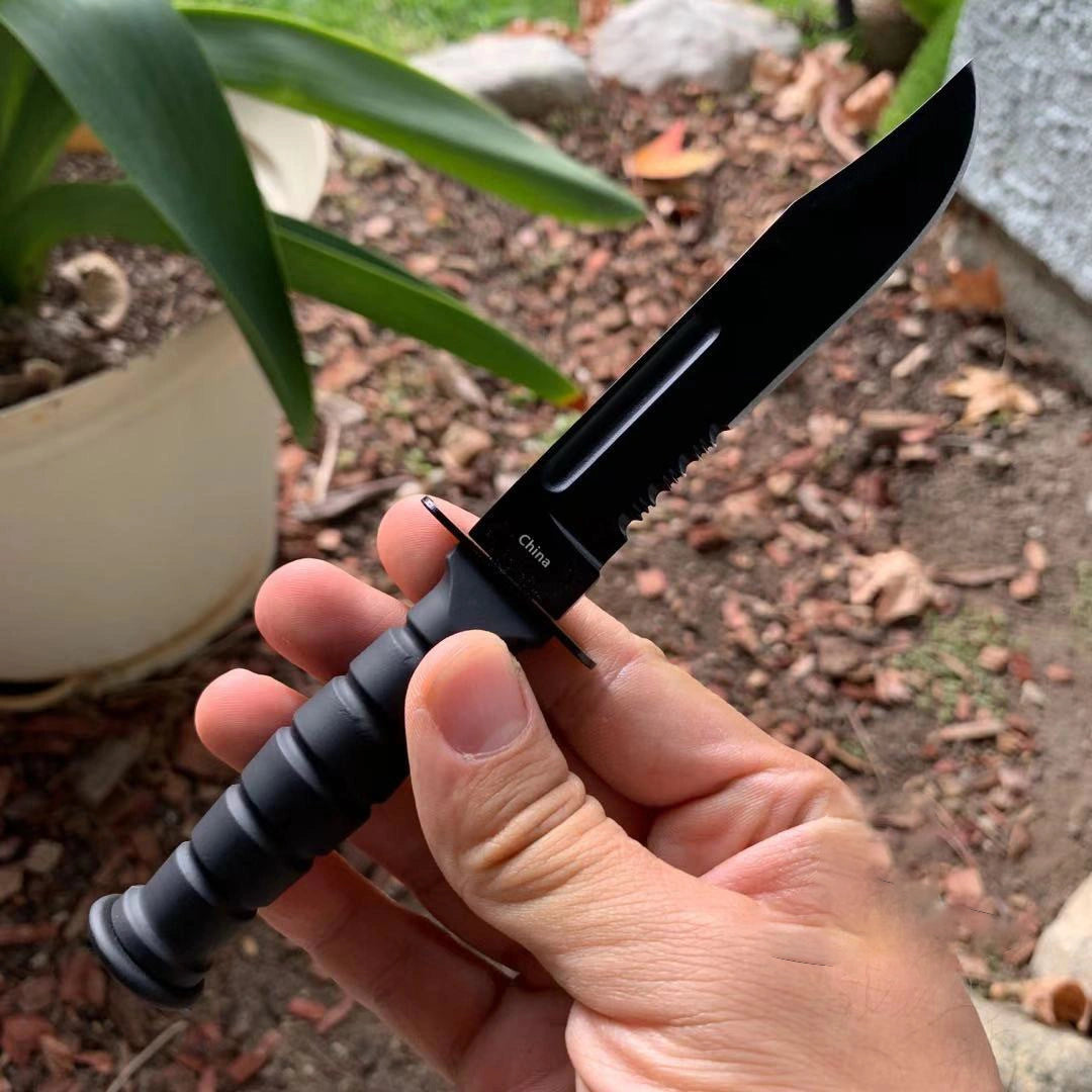 19.05cm Full Tang Black Tactical Knife with Nylon Sheath 22