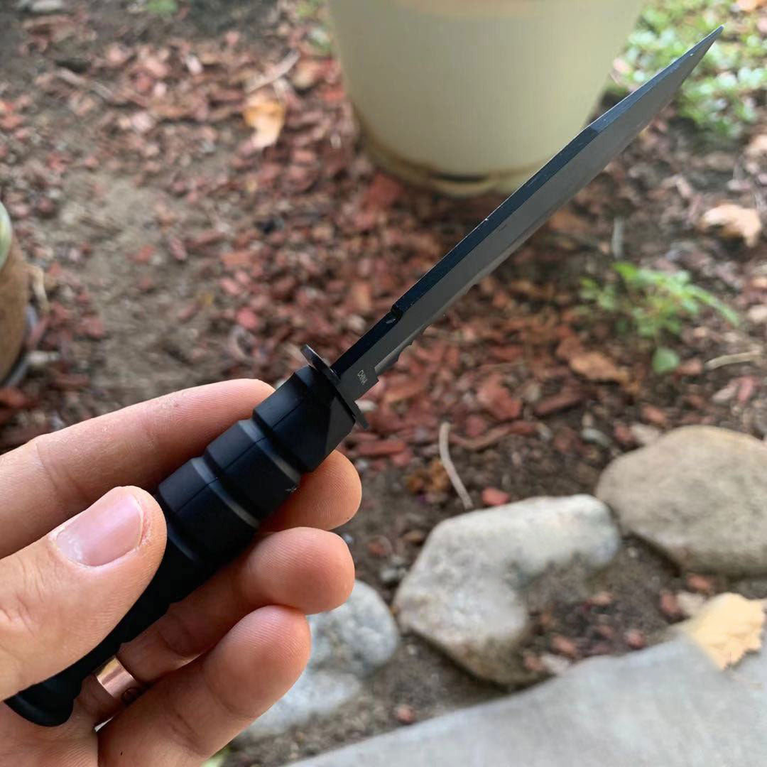 19.05 cm Full Tang Black Tanto Tactical Knife with Nylon Sheath 2