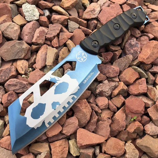 24cm Fixed Blade Cleaver Knife - Full Tang with Sheath, Custom Engraved