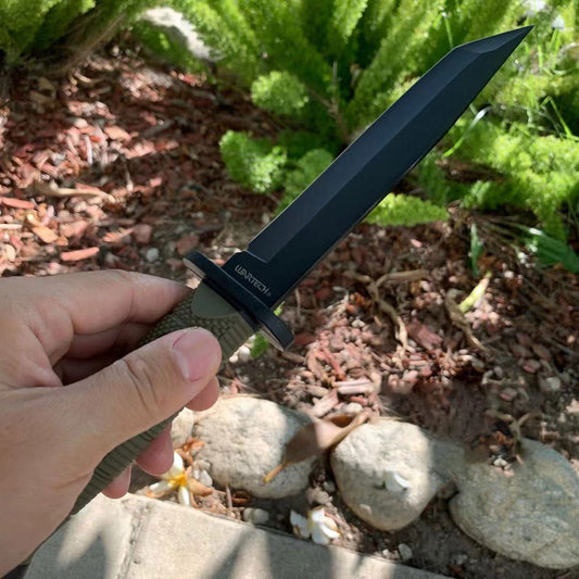 31.4 cm Full Tang Black Hunting Bowie Knife with Hard Sheath 1