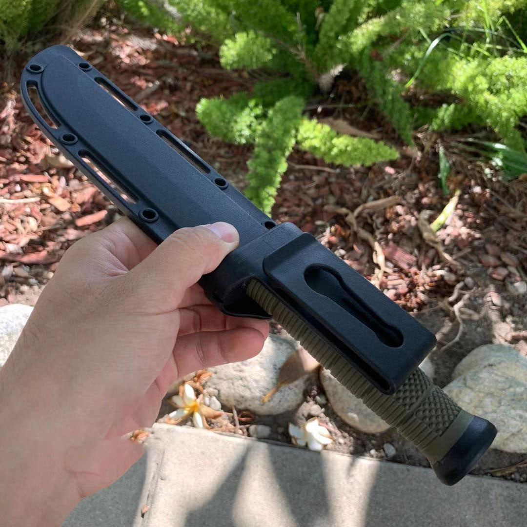 31.4 cm Full Tang Black Hunting Bowie Knife with Hard Sheath 3