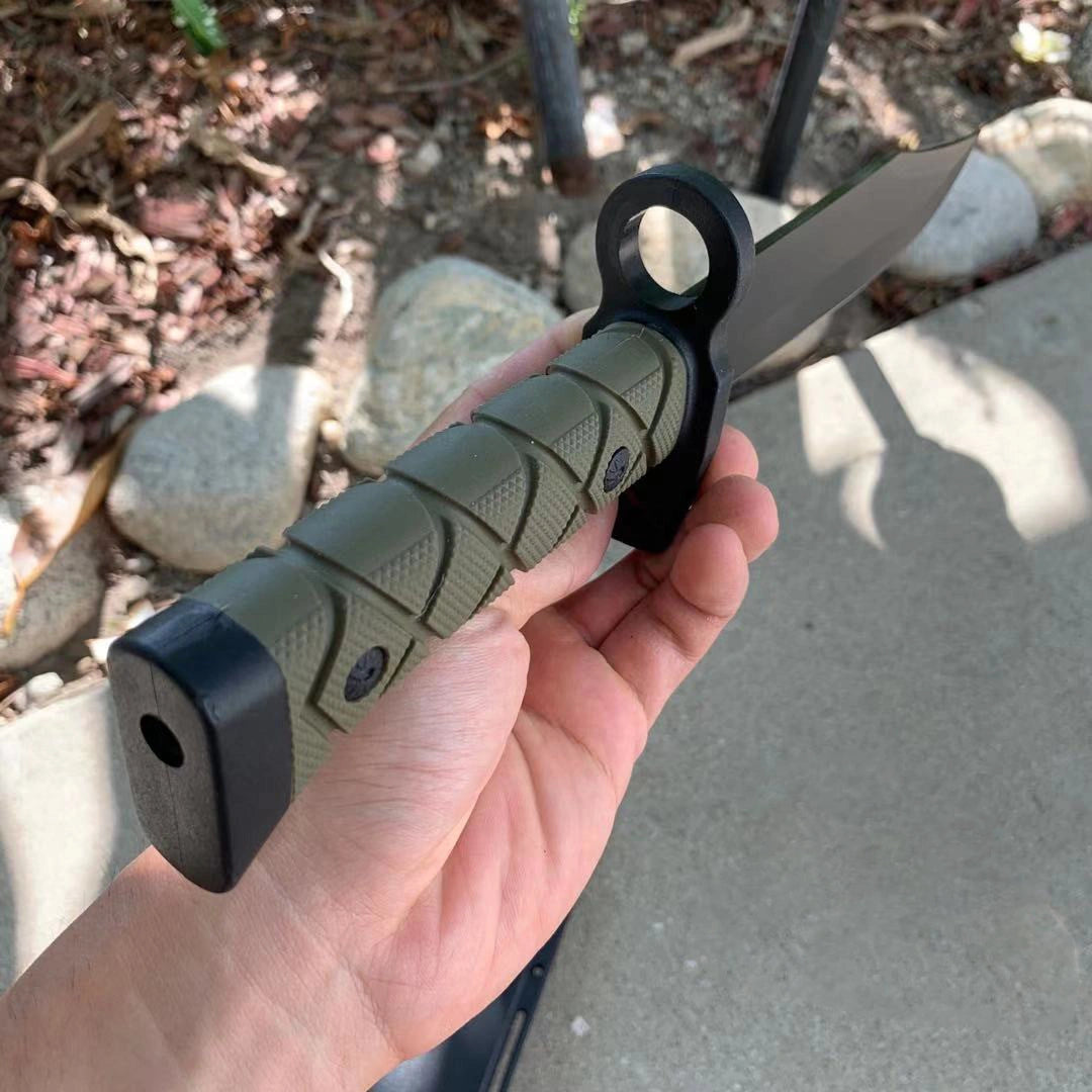 36.5125cm Full Tang Black Hunting Bowie Knife with Hard Sheath 2