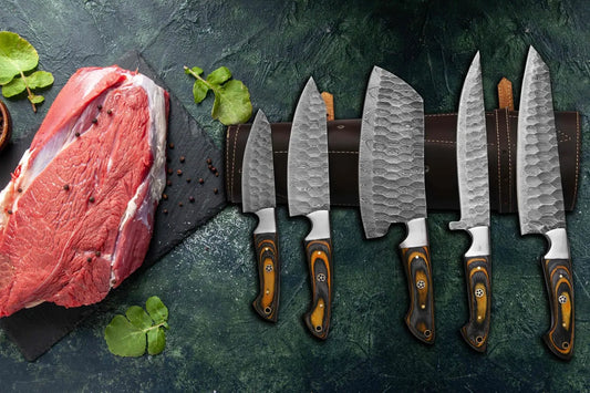 5-Piece Custom Damascus Chef Knife Set 2