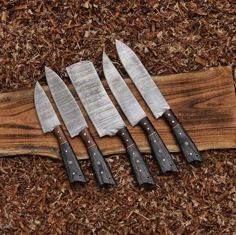 5-Piece Hand Forged Damascus Knife Set 22