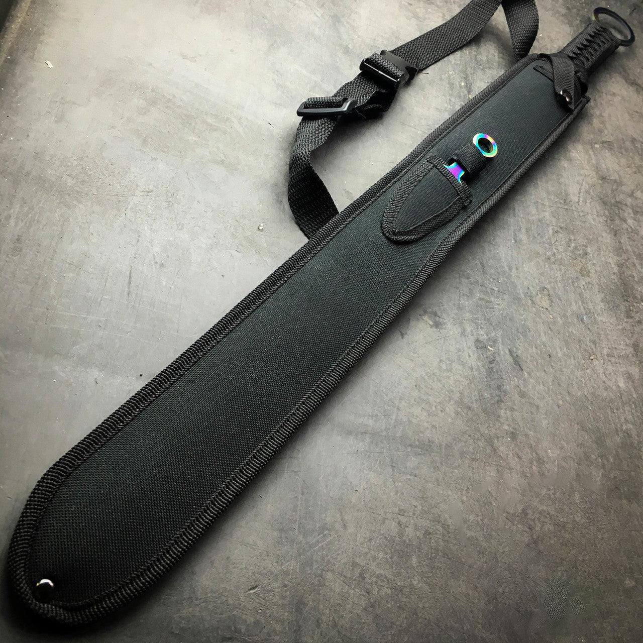 68.58cm Rainbow Katana Machete with Throwing Knife 3