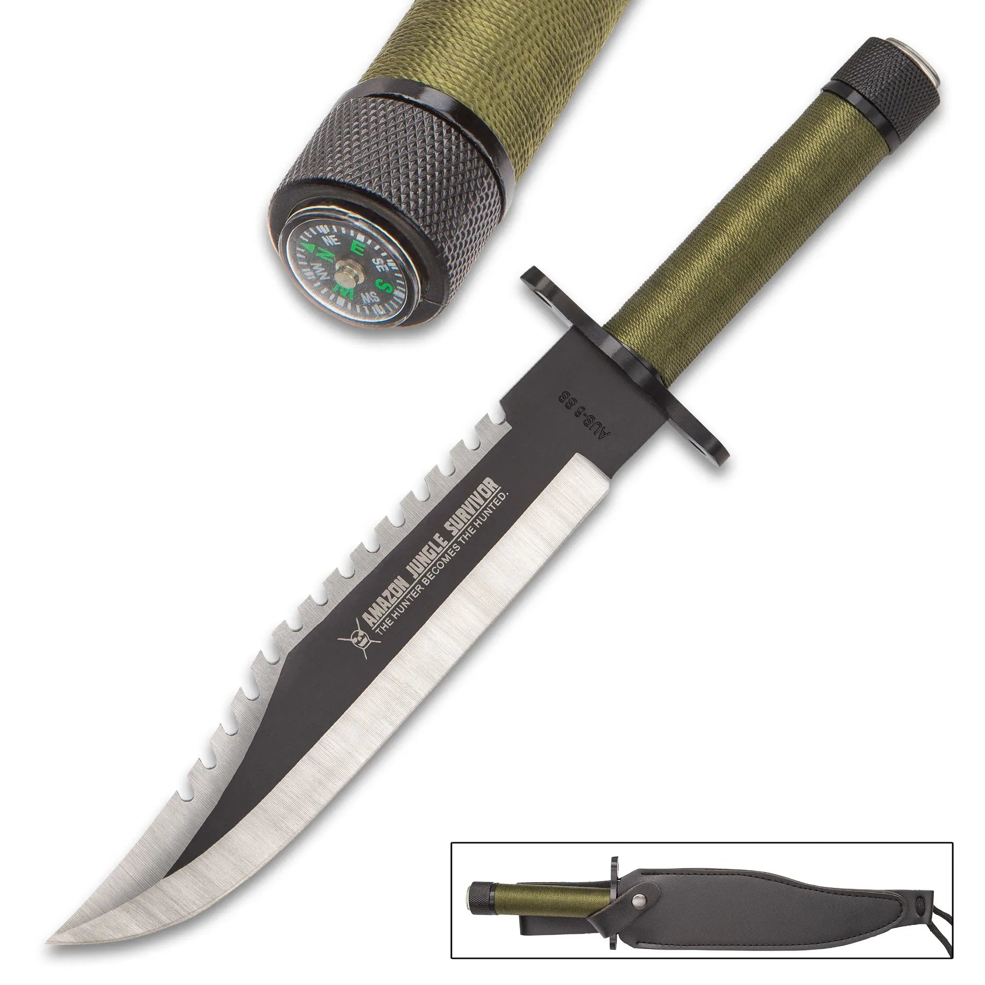 Amazon Jungle Hunter Survival Knife And Sheath