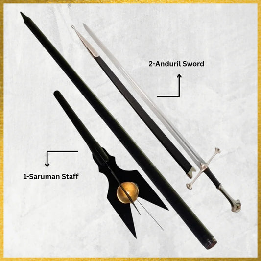 Anduril Sword & Staff of Saruman from LOTR