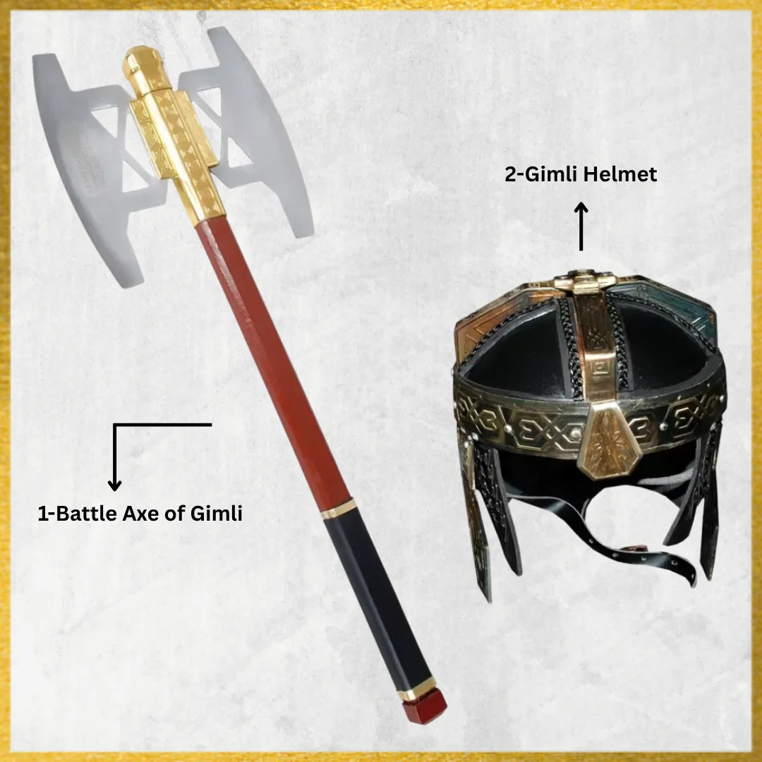 Battle Axe of Gimli & Gimli Helmet