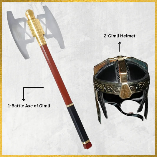 Battle Axe of Gimli & Gimli Helmet