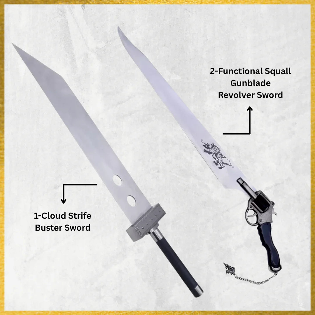 Buster Sword of Cloud Strife & Functional Squall Gunblade