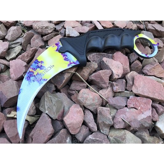 CS:GO Tactical Karambit Hawkbill Knife with ABS Handle (Yellow Paint)
