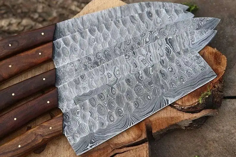 Custom Handmade 5-Piece Damascus Steel Chef Set 5