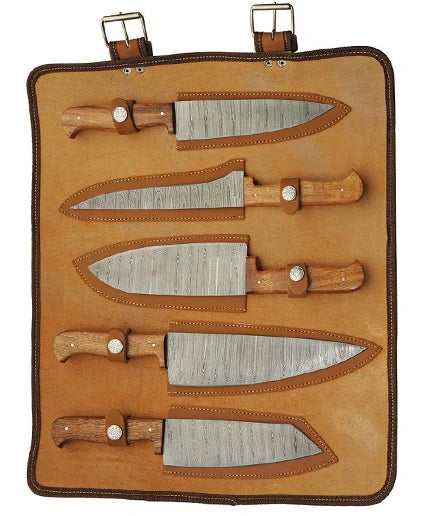Damascus Mosaic 5-Piece Kitchen Knife Set