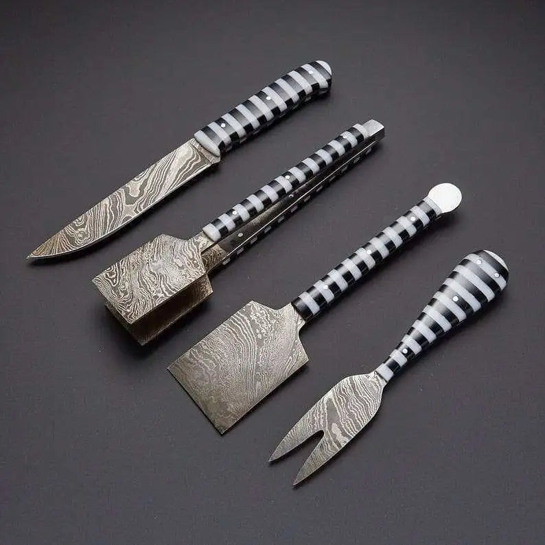 Damascus Multi-Use 4-Piece Kitchen Knife Set
