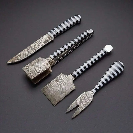 Damascus Multi-Use 4-Piece Kitchen Knife Set