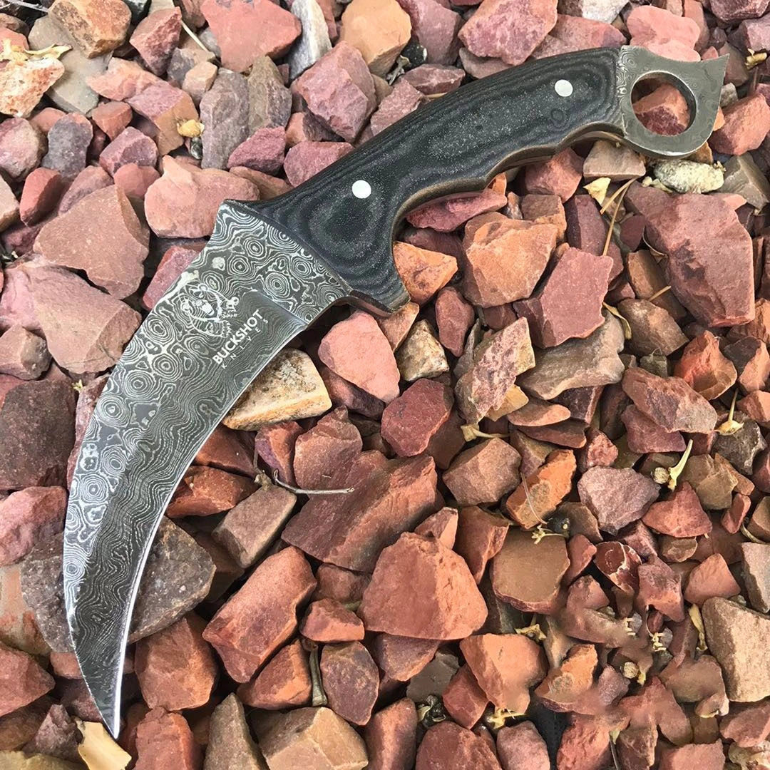 Damascus Steel Fixed Blade Knife – Personalized Tactical Karambit Hawkbill (Custom Engraved) 33