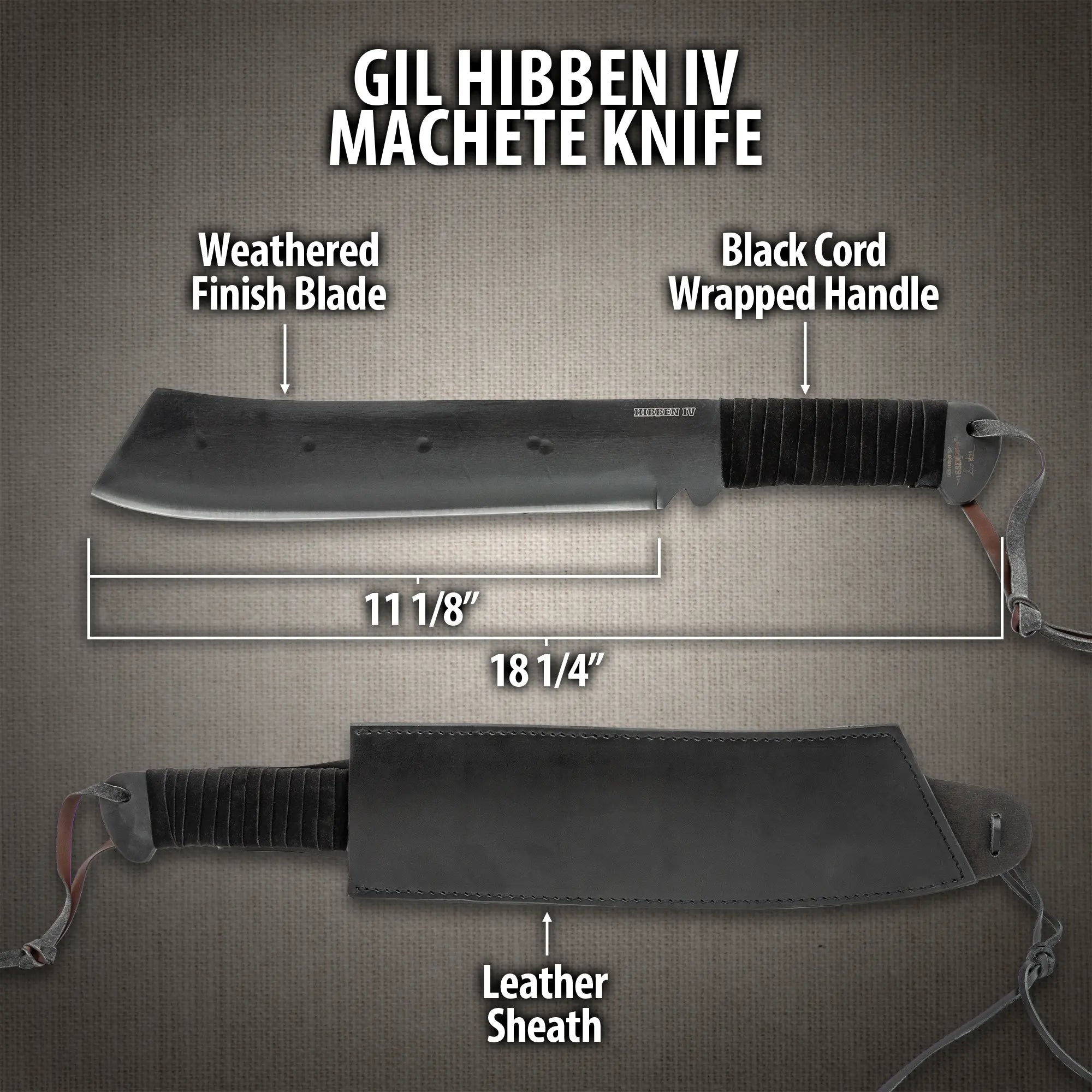 Gil Hibben IV Machete with Leather Sheath 2