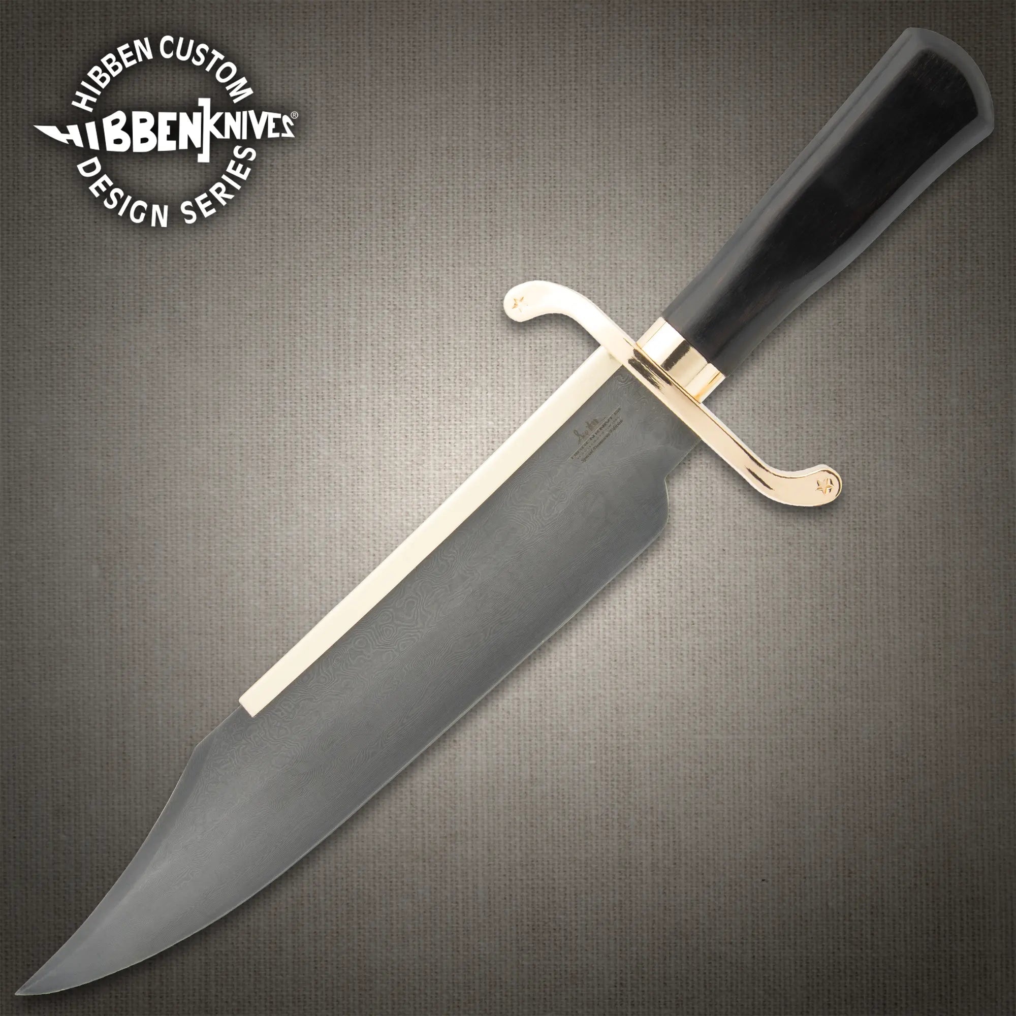 Gil Hibben Old West Damascus Bowie Knife 