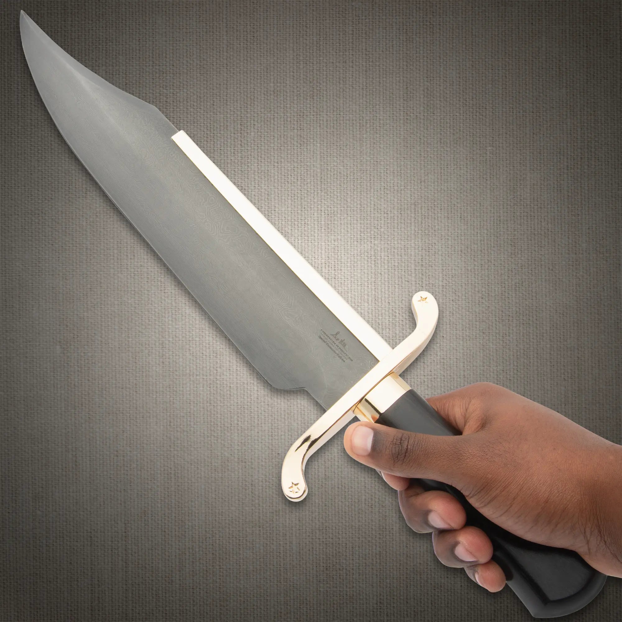 Gil Hibben Old West Damascus Bowie Knife 3