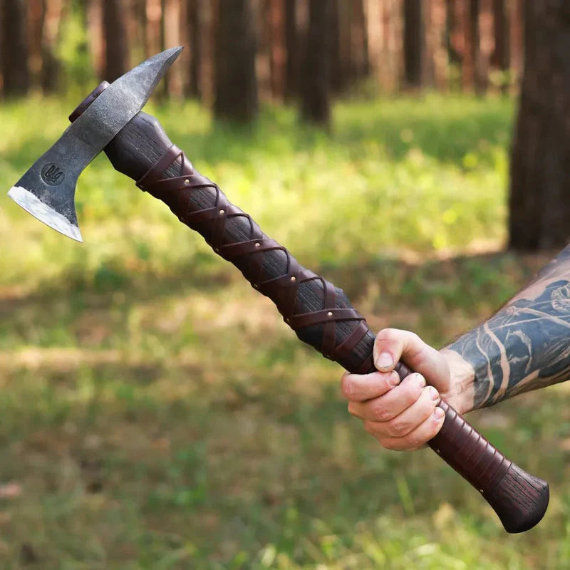 Hand-forged Gurons spike tomahawk