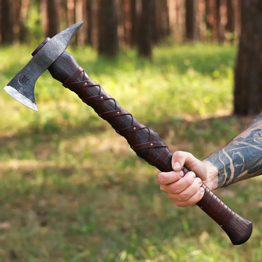 Hand-forged Gurons spike tomahawk