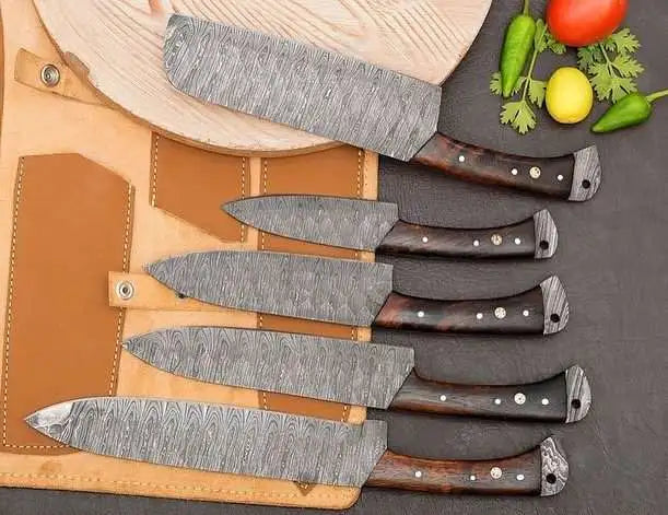 Handmade 5-Piece Damascus Chef Knife Set 2