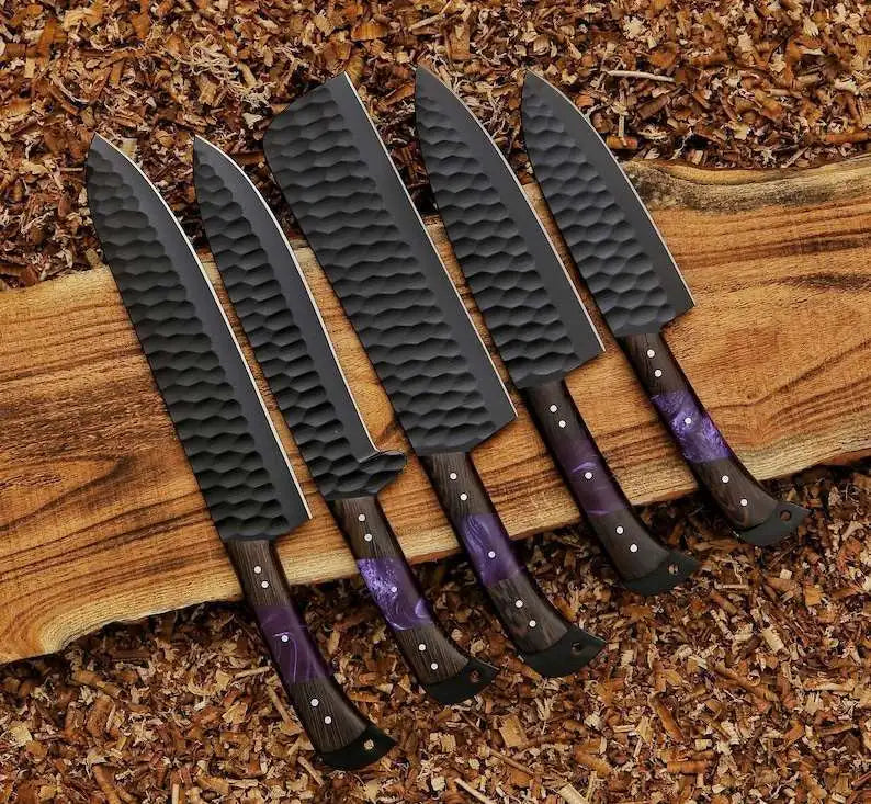 Handmade Carbon & D2 Steel Chef Knife Set 2