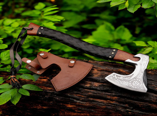 Handmade High Carbon Steel Medieval Axe Pro-Bello1442 1