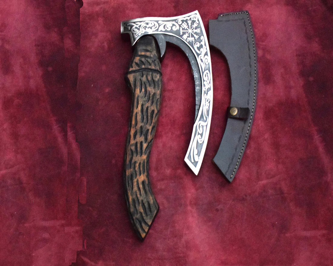 Handmade High Carbon Steel Viking Pizza Cutter Axe Pro-Bello1490
