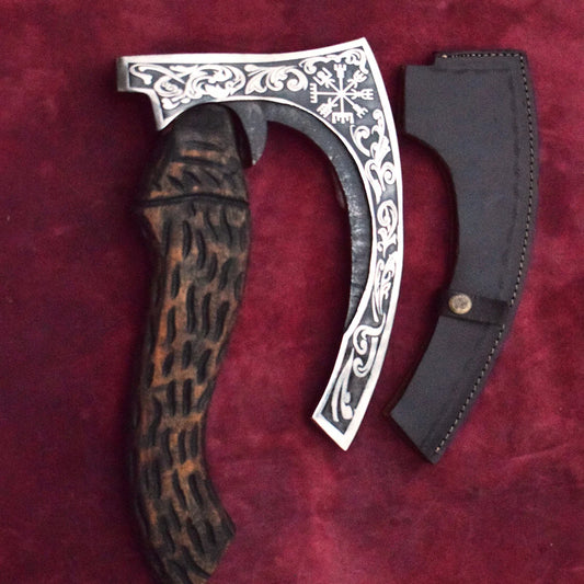 Handmade High Carbon Steel Viking Pizza Cutter Axe Pro-Bello1490 1