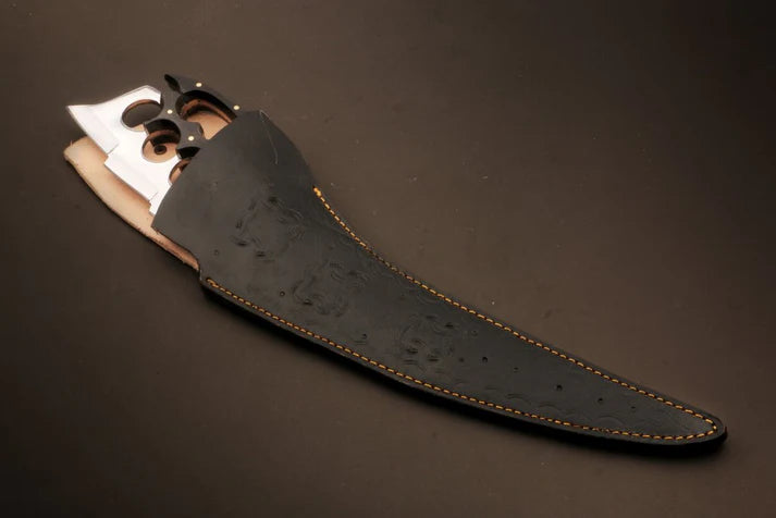 Handmade J2 Steel Long Edge Axe – Black Horn Knuckle Handle (Pro-Tenace1607) 4