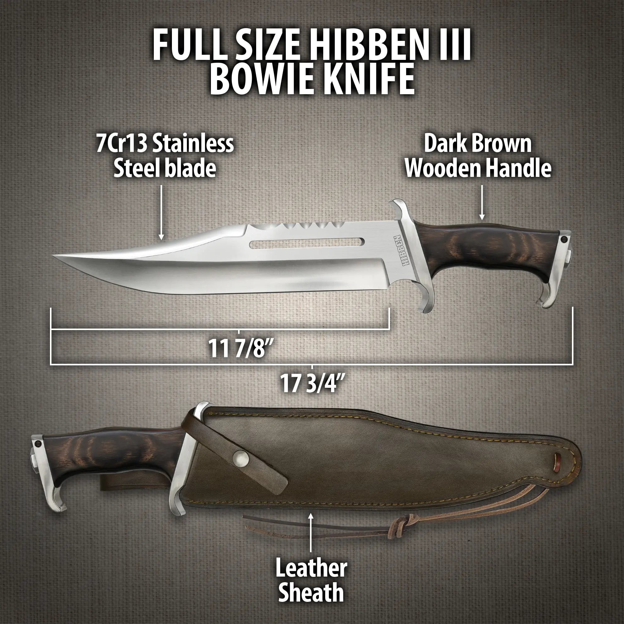 Hibben Full Size Bowie Knife 2