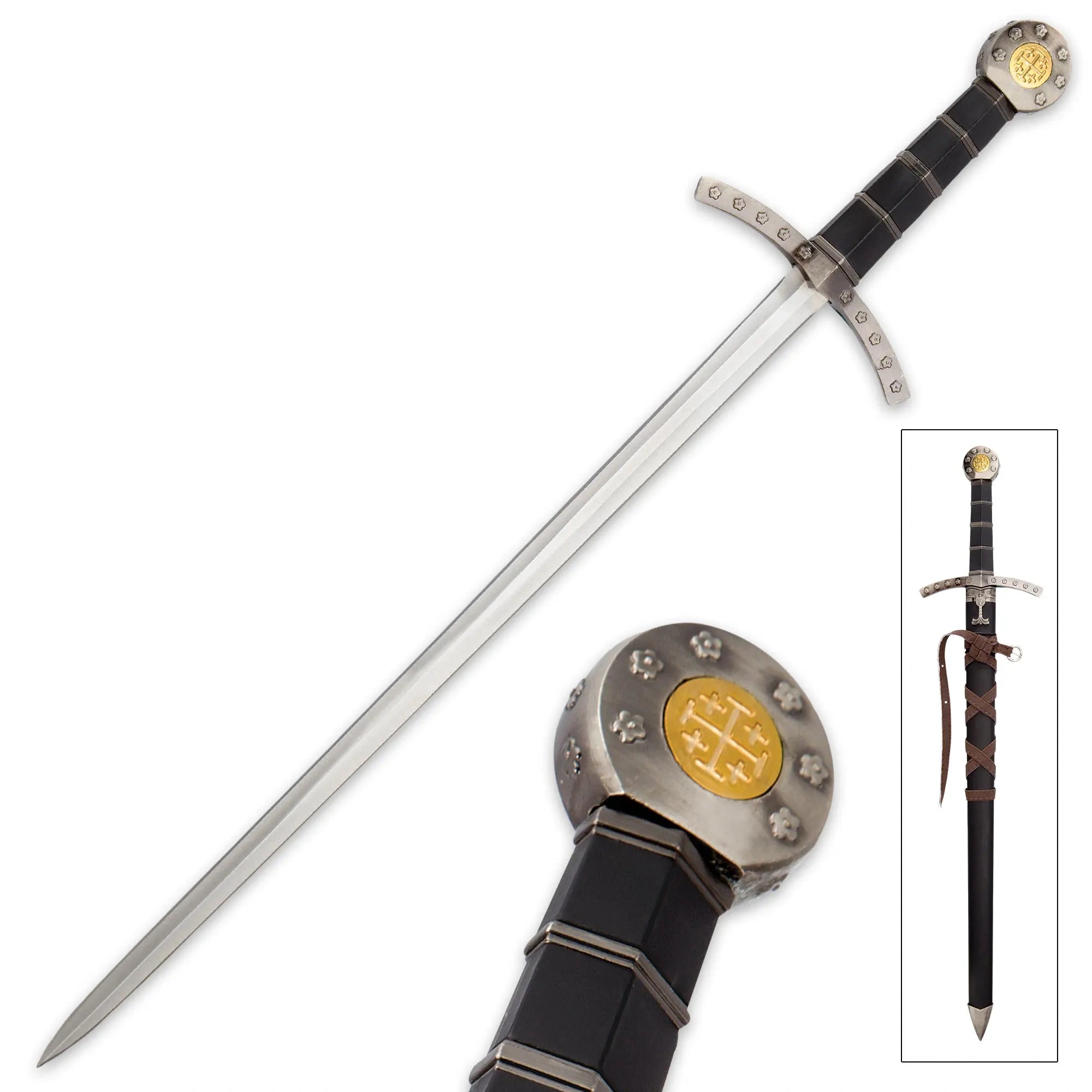 Jerusalem Rose Medieval Crusader Short Sword 2