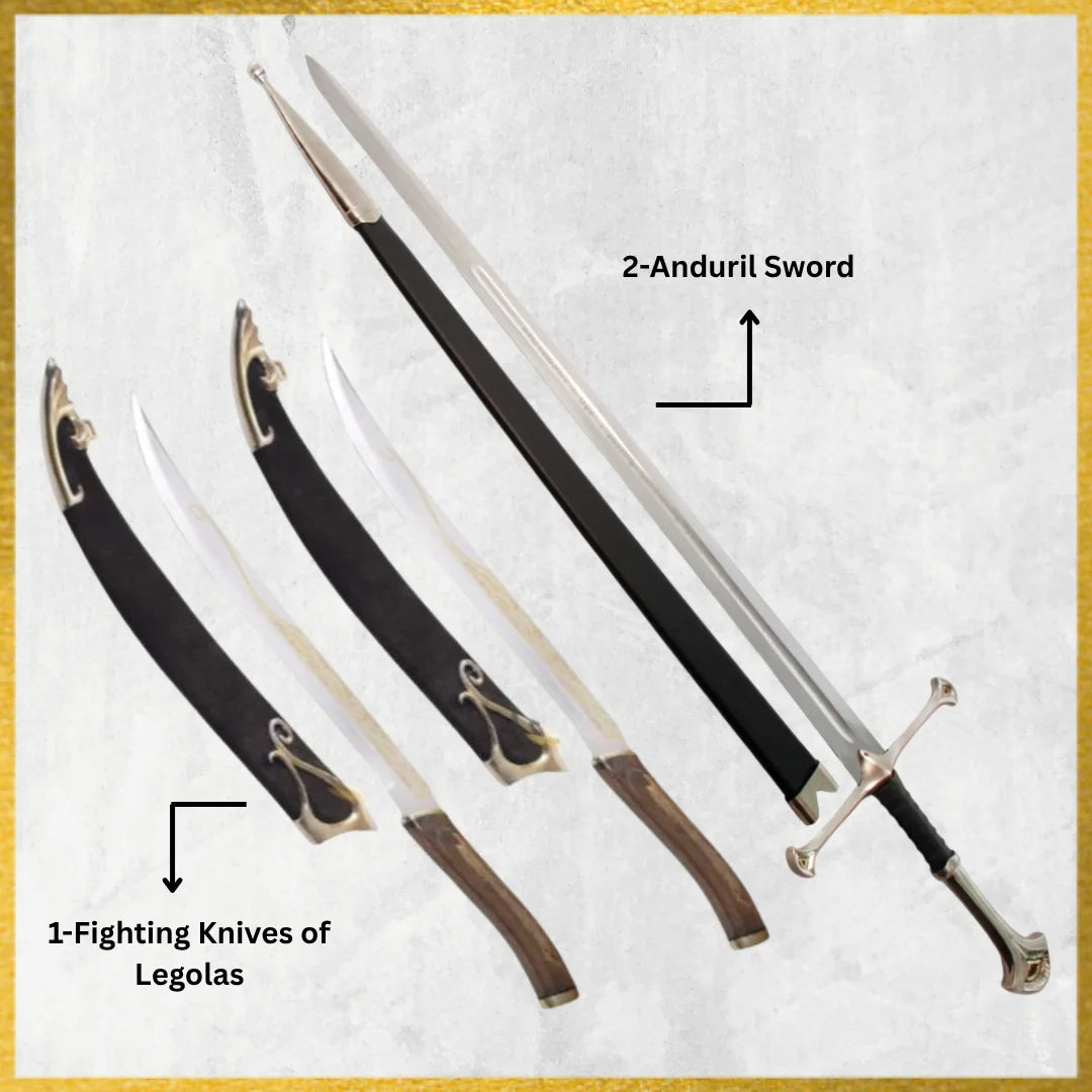 Legolas Fighting Knives & Anduril Sword Of Aragorn