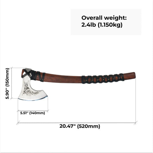 Norse Axe Njord – Handmade with Leather Wrap 1