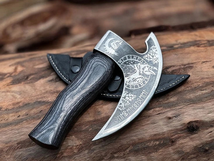 RA-265 Hand-Forged Odin Raven Pizza Axe 3