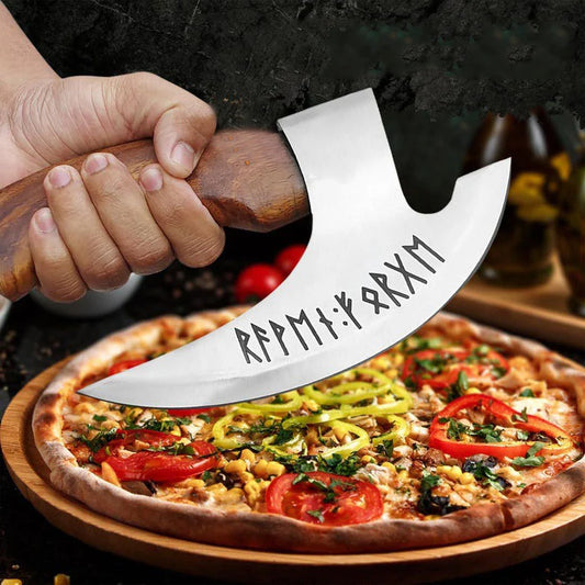 RA-270 Viking Runes Etched Pizza Axe 1