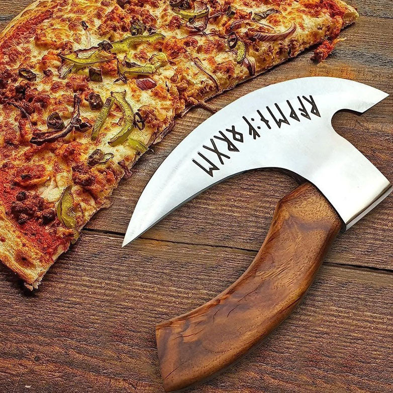 RA-270 Viking Runes Etched Pizza Axe 2