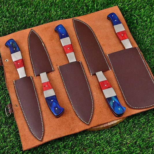 RA-72 Custom Handmade Damascus Steel Chef Knife Set 1